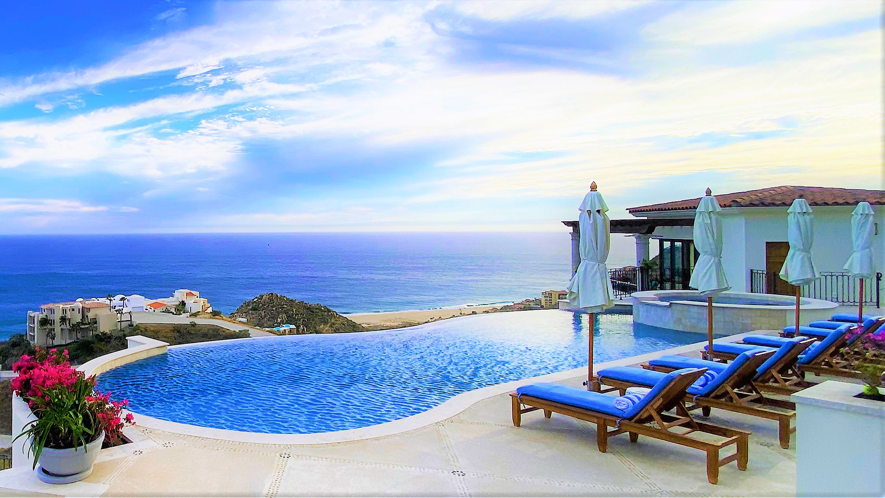 The pool deck at Casa Stella