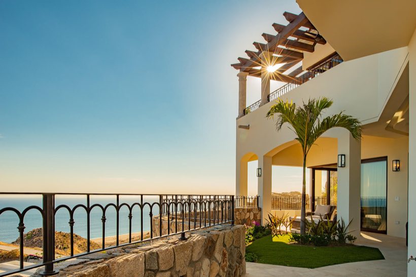 The lower level walkway outside the gym and spa