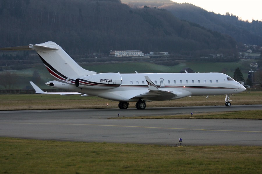 A private jet on the runway